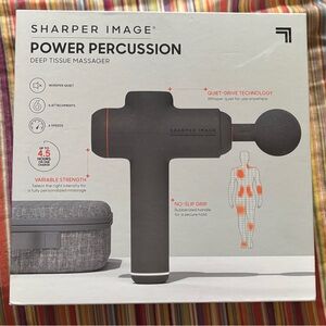 NIB Sharper Image Power Percussion Deep Tissue Hand held whisper quiet Massager